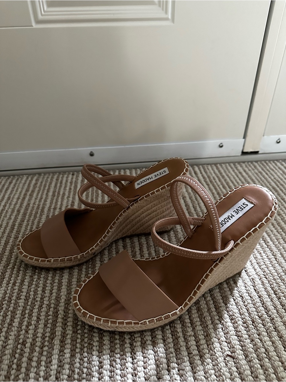 Steve Madden Tan Braided Espadrille Wedge Sandals